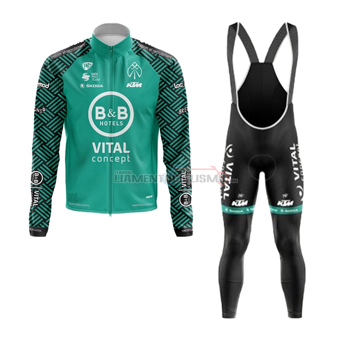 Abbigliamento Ciclismo Vital Concept-BB Hotels Manica Lunga 2020 Bianco Verde